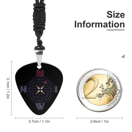 Dark Compass Guitar Pick Necklace